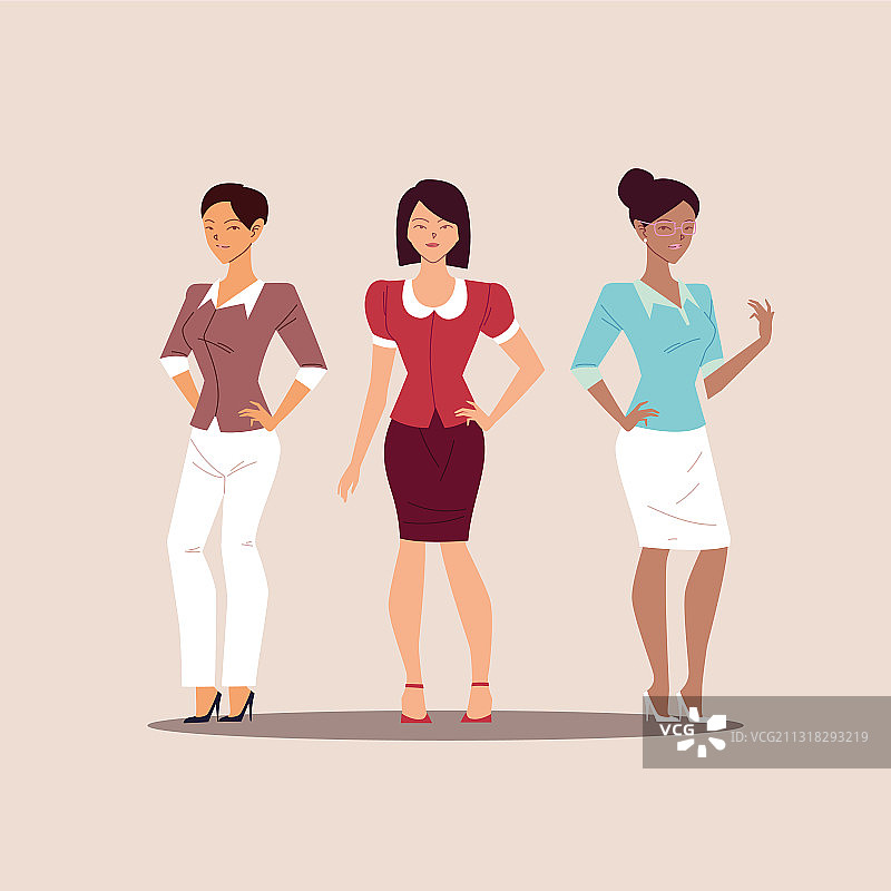 不同姿势办公室的商务女性合集图片素材