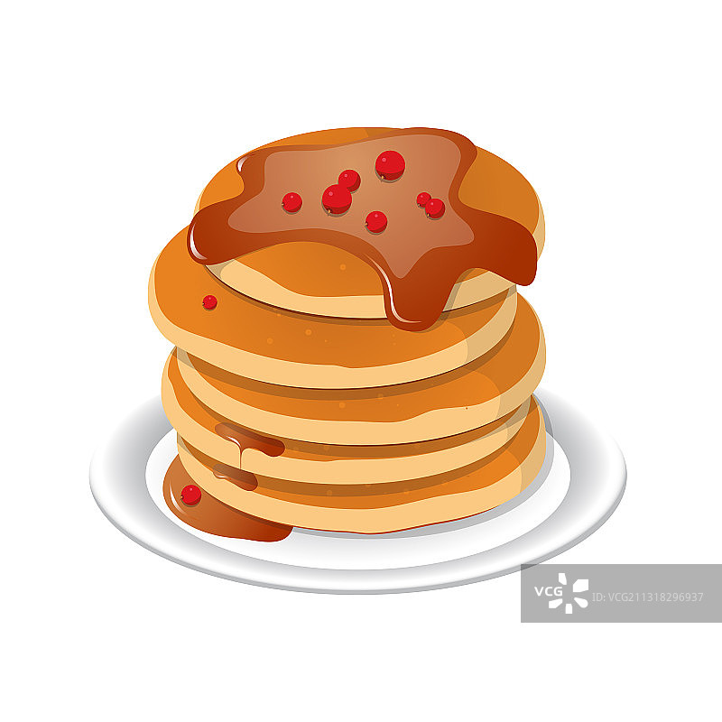 新鲜美味的枫糖浆热煎饼图片素材