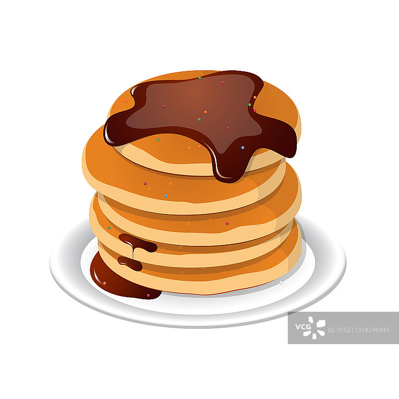 新鲜美味的枫糖浆热煎饼图片素材