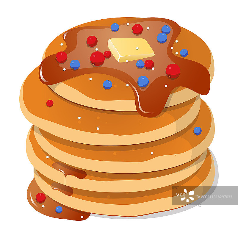 新鲜美味的枫糖浆热煎饼图片素材