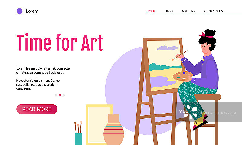 艺术工作室网站，艺术家绘画图片素材