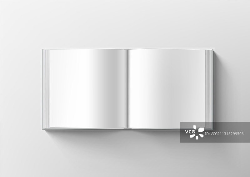 白色背景上打开的空白透明方形目录图片素材
