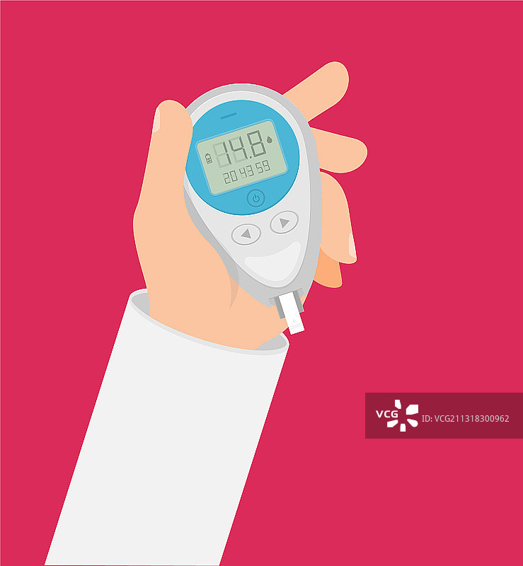 血糖测试家用血糖仪（扁平风格）图片素材