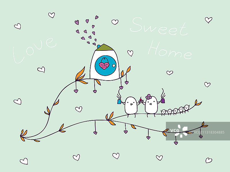 家庭鸟类图片素材