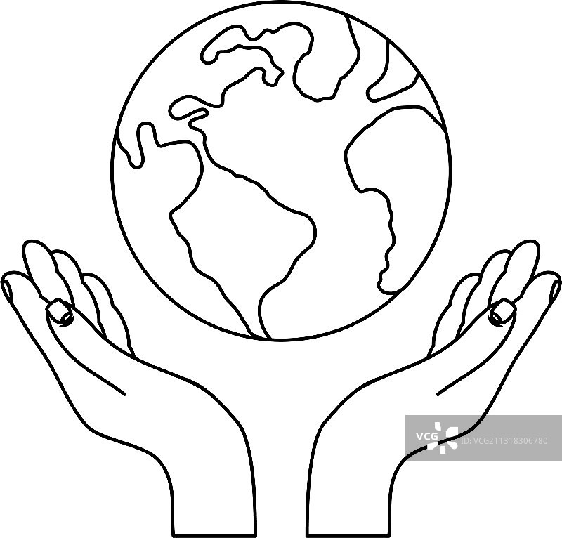 举起地球的手图片素材