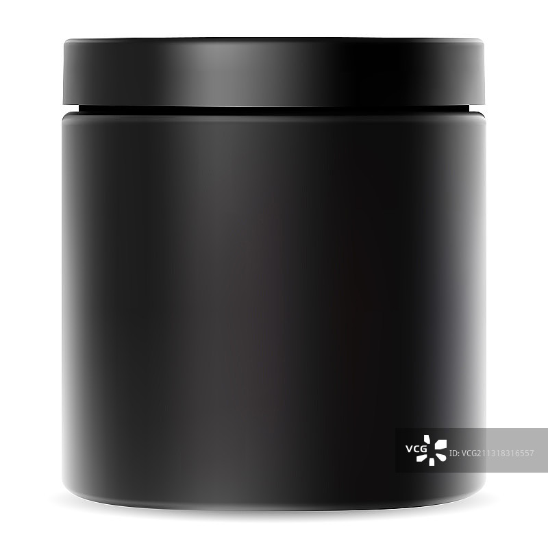 用于化妆品的黑色塑料罐图片素材