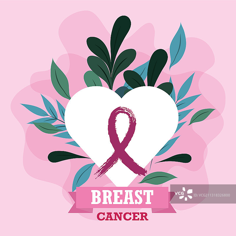 乳腺癌防治宣传月油漆笔触丝带图片素材