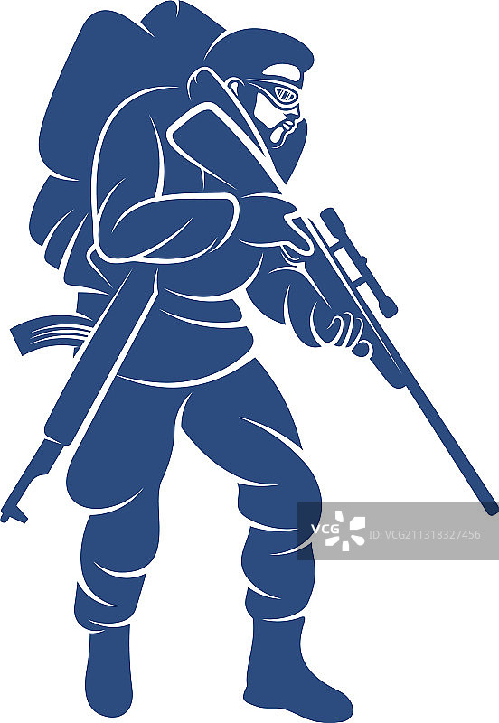 狙击手军队标志设计模板图片素材