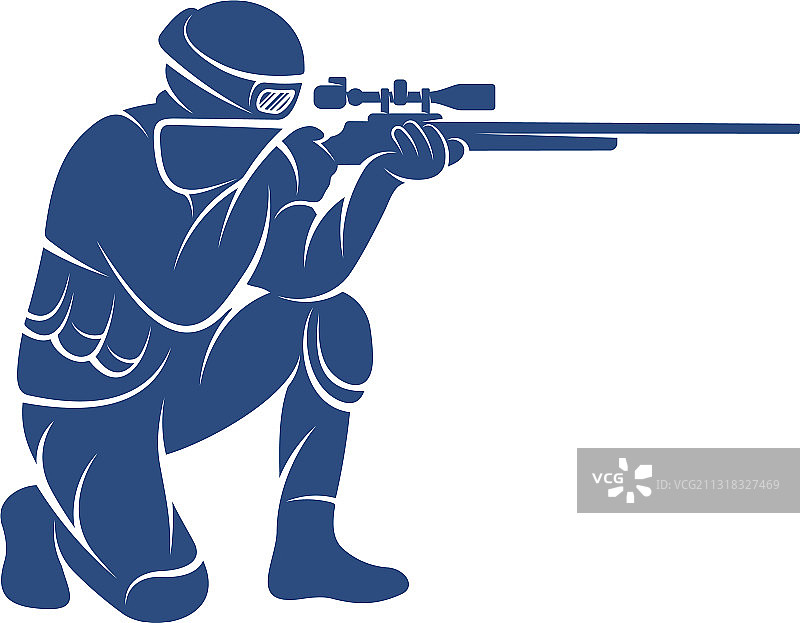狙击手军队标志设计模板图片素材