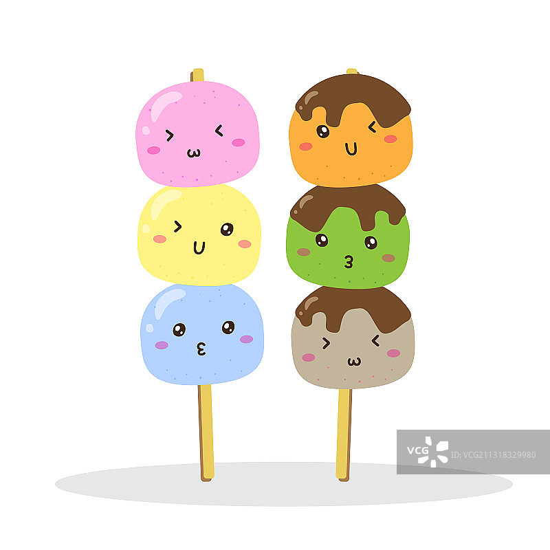 可爱风日式糯米团子小吃设计图片素材