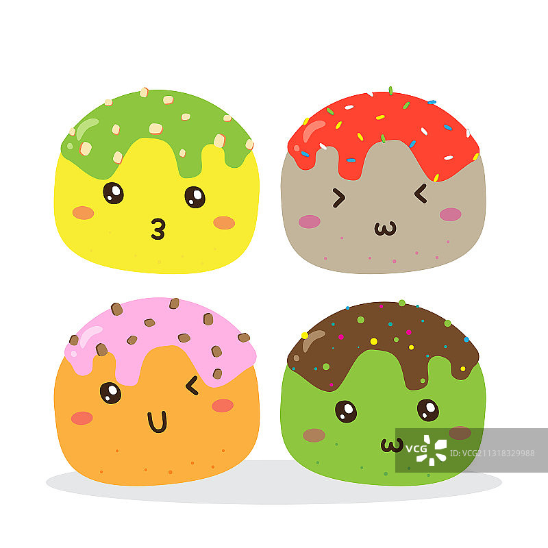 带有配料设计的可爱快乐麻薯图片素材