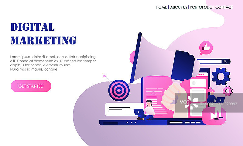 数字营销落地页图片素材
