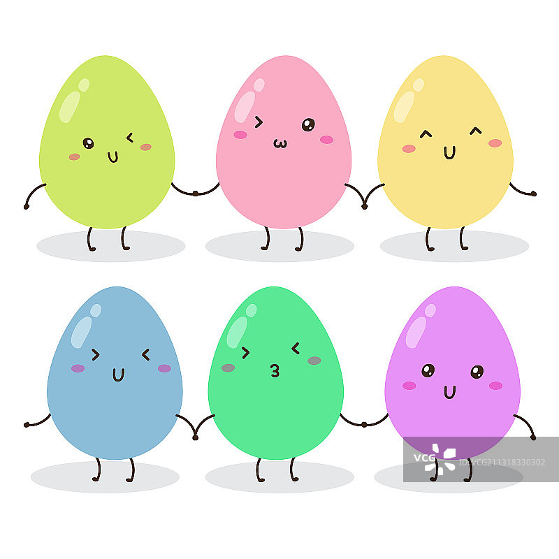 可爱彩色复活节彩蛋角色图片素材