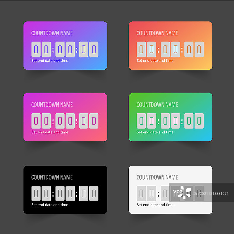 彩色定时器社交元素布局模板图片素材