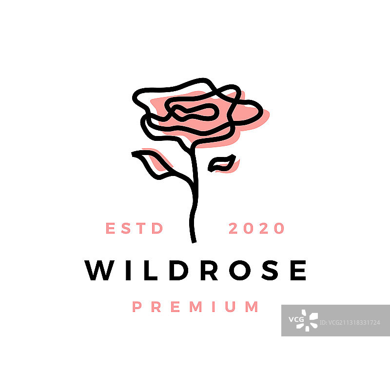 野玫瑰花标志图标图片素材