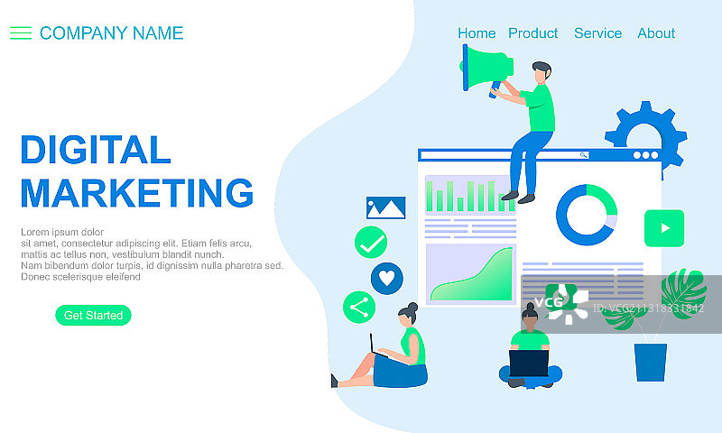 数字营销落地页图片素材