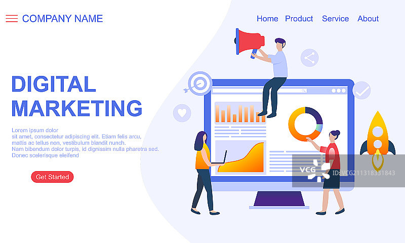 数字营销落地页图片素材