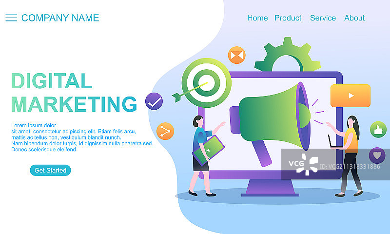 数字营销落地页图片素材