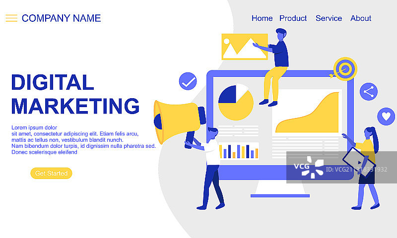 数字营销落地页图片素材