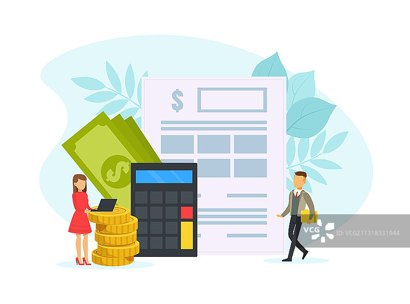 税务支付概念小人图片素材