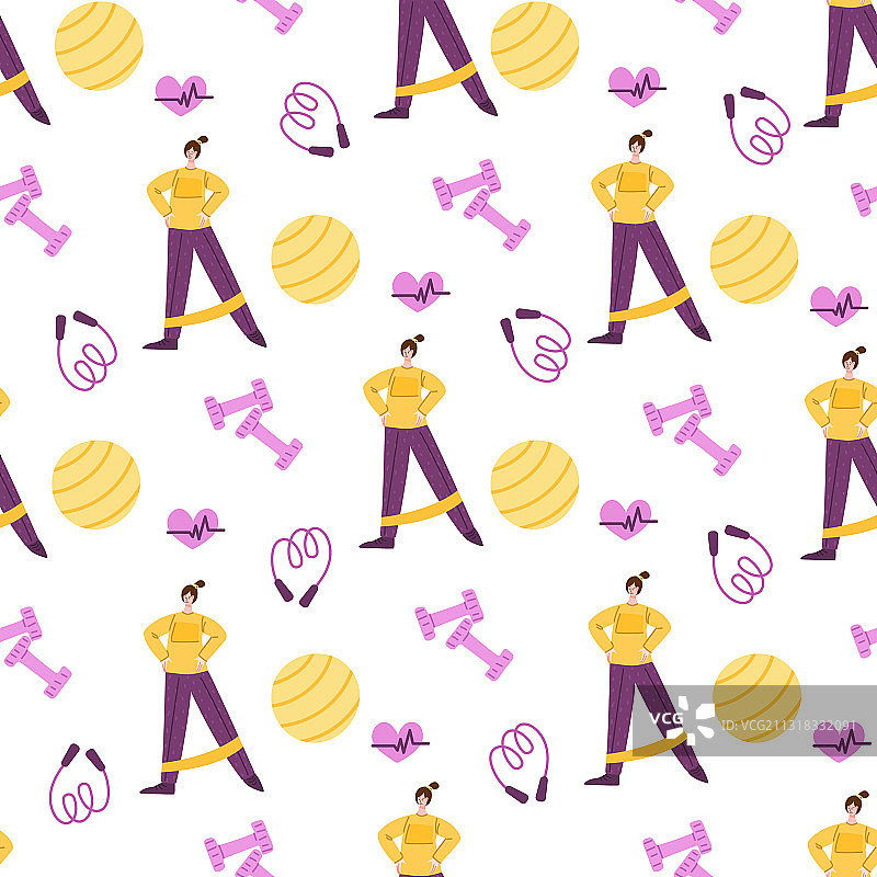 家庭健身无缝图案图片素材