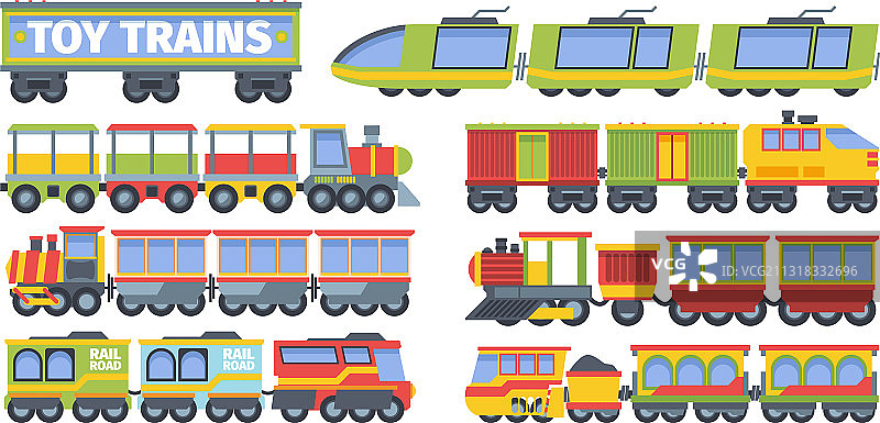 时尚复古未来玩具列车套装图片素材