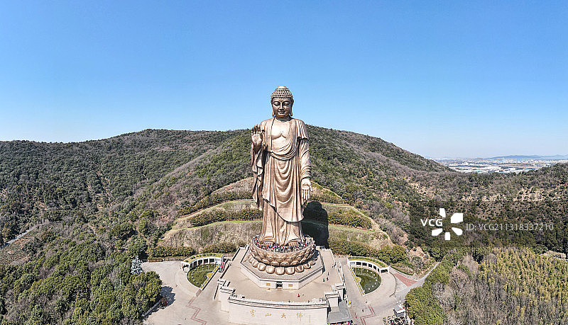 航拍灵山大佛风景区图片素材