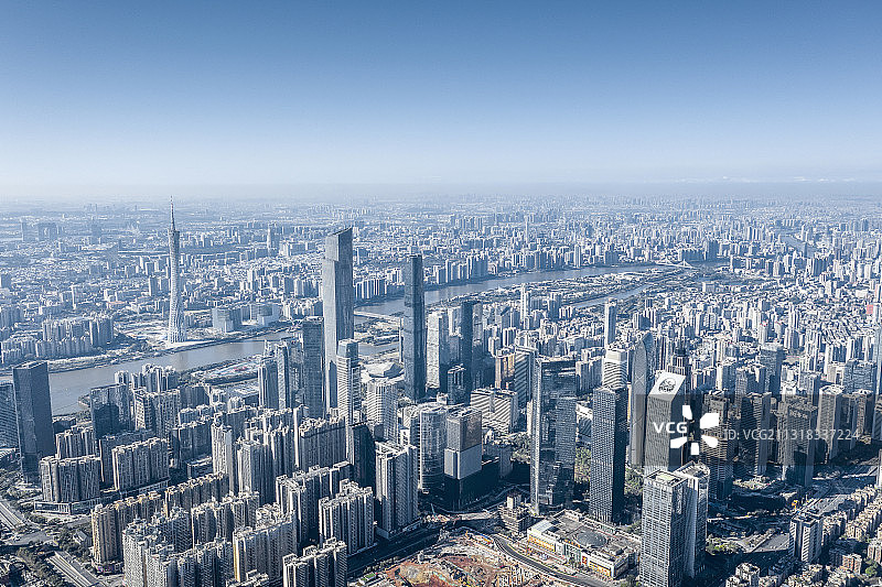 城市航拍广州珠江新城天际线图片素材
