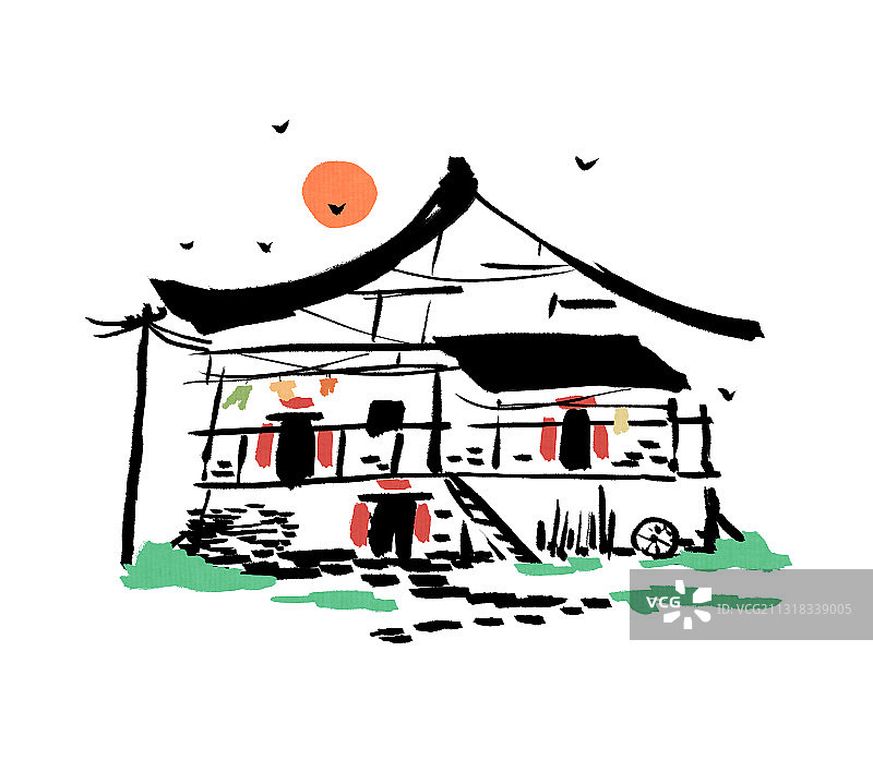 江南乡村文化风景图片素材