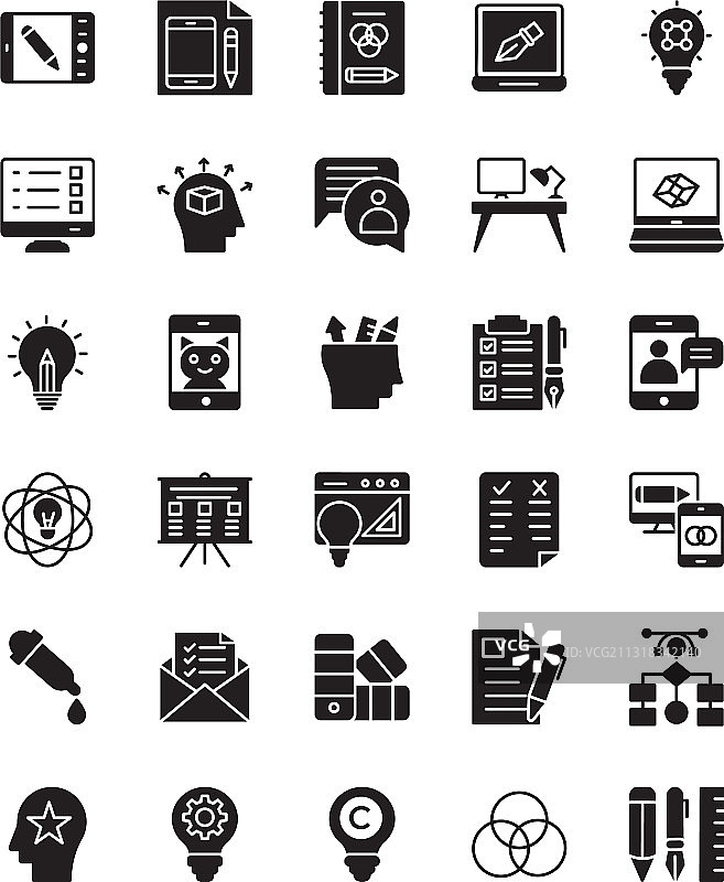 设计思维字形图标图片素材