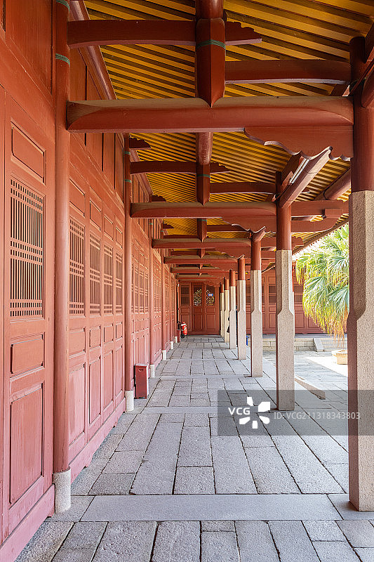 福建泉州市鲤城区泉州府文庙走廊图片素材