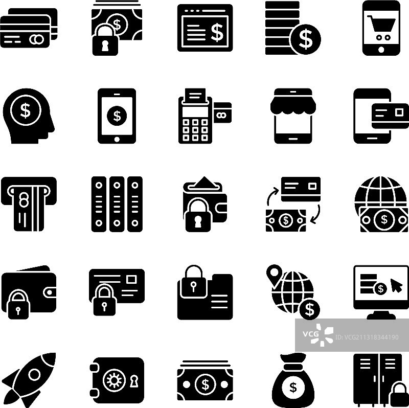 网上银行字形图标包图片素材