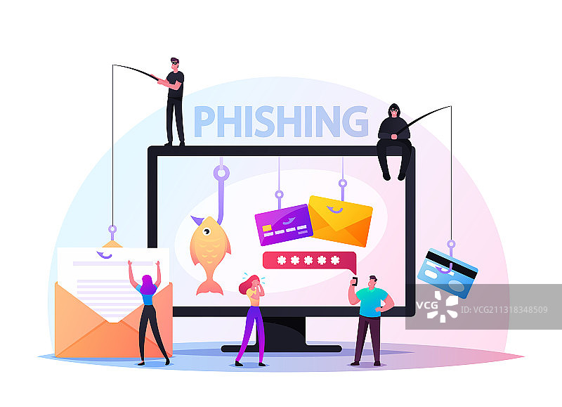 密码网络钓鱼黑客攻击概念图片素材