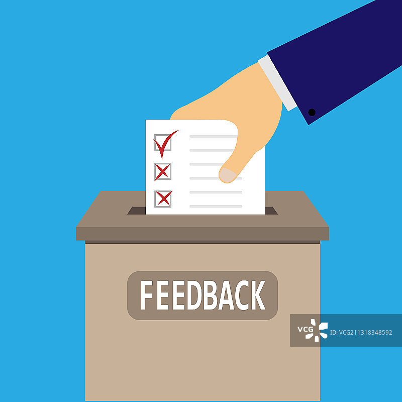 男人将选票投入意见箱图片素材