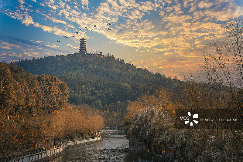 盘龙大观园，宝塔，古建筑图片素材