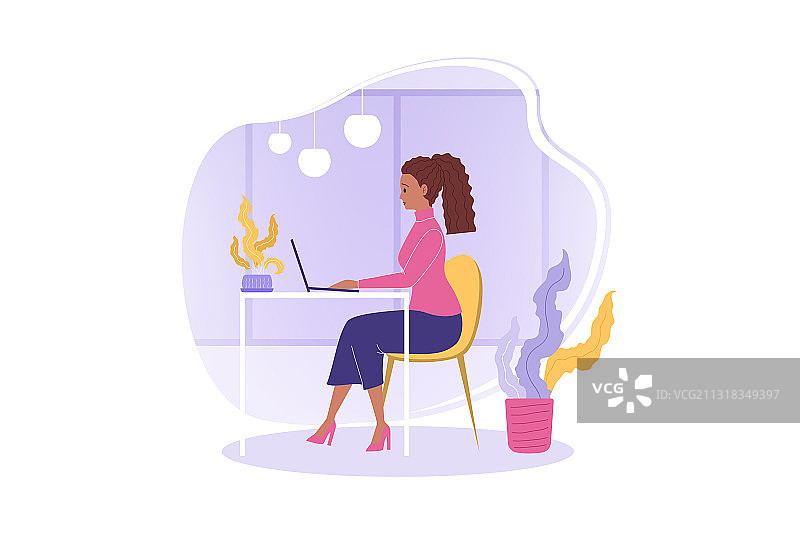 自由职业远程工作场所概念图片素材