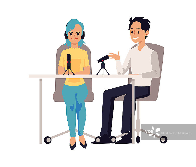 主持在线播客的人图片素材