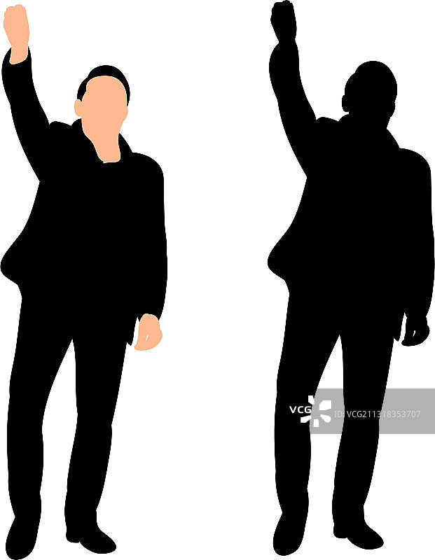 挥手的男人剪影图片素材