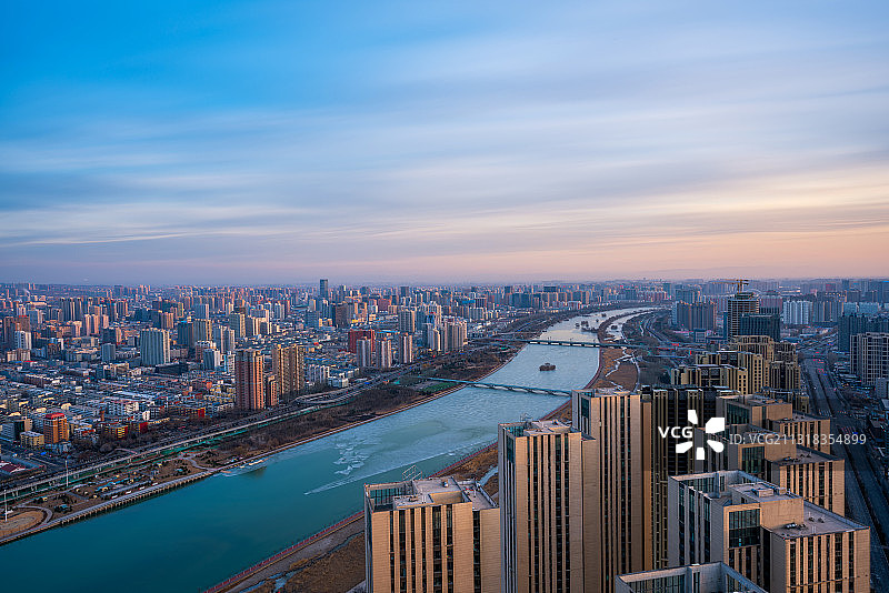 太原全景 太原夜景 汾河 太原南内环桥 太原管线桥图片素材
