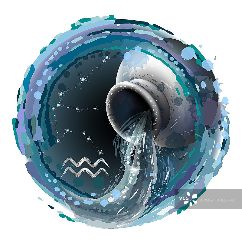 水瓶座星座标志图片素材