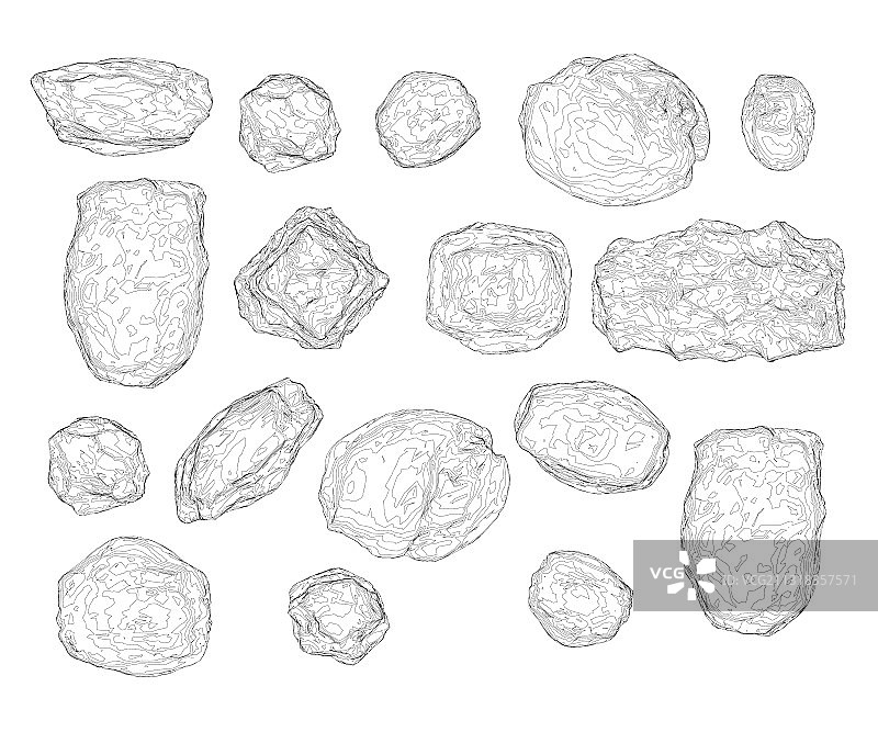 不同形状的线框石材图案图片素材