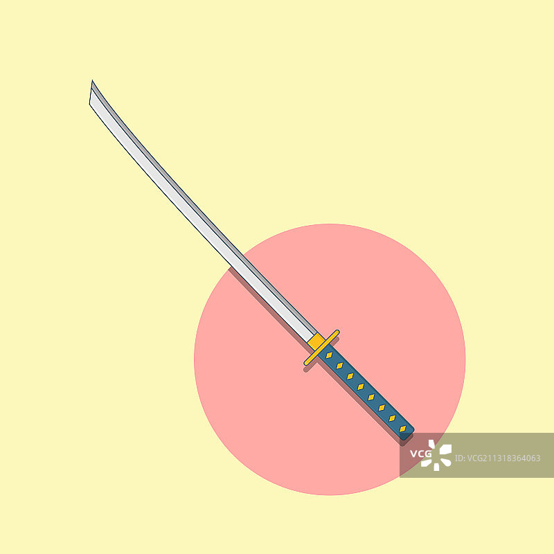 武士刀扁平设计图片素材