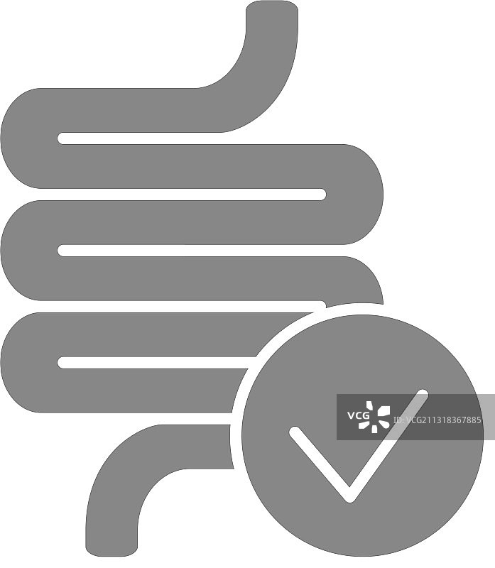 健康的灰色勾选标记肠道图标图片素材