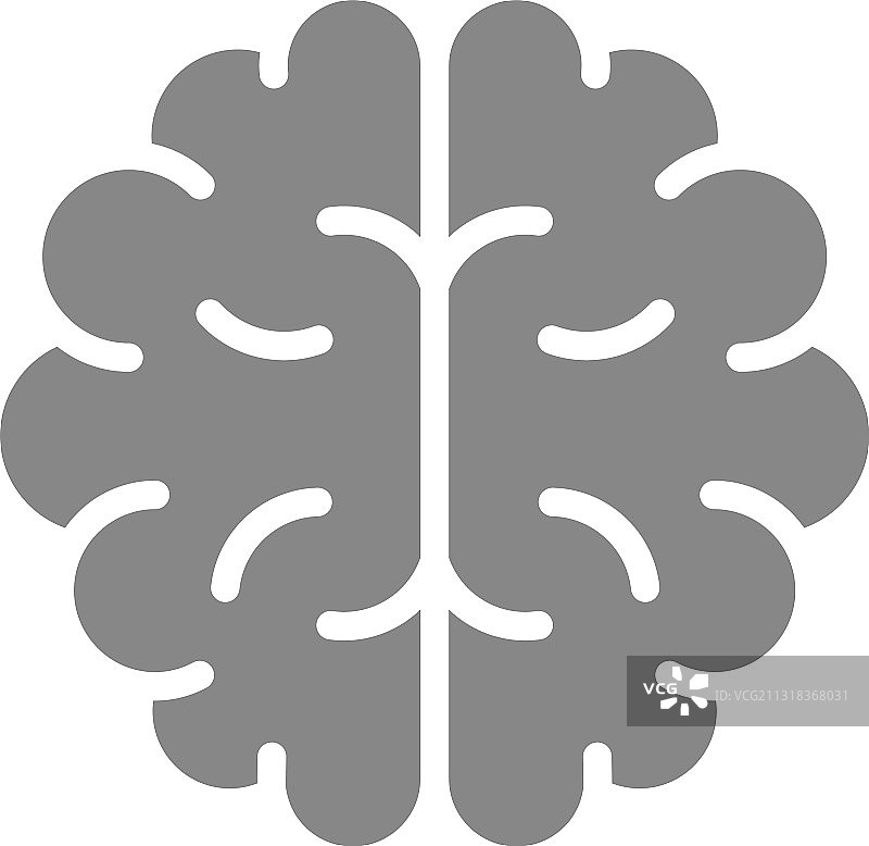 灰色人脑健康器官标志图片素材