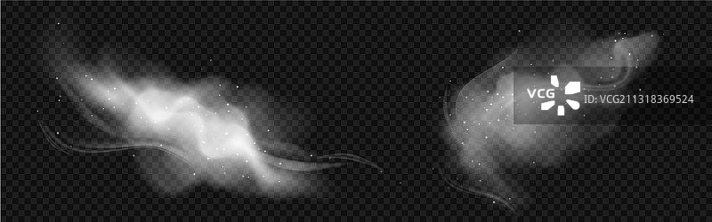 白色烟雾和雪花冷风效果图片素材