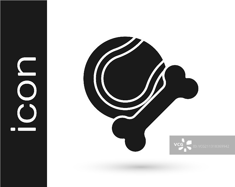 灰色宠物玩具骨头橡胶和球图标图片素材