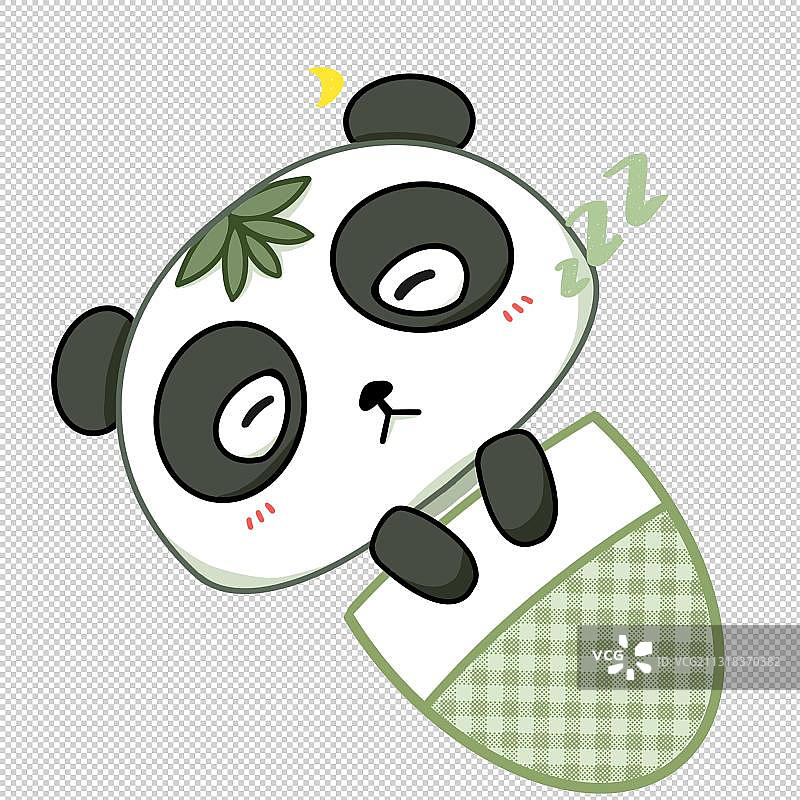 IP形象表情包吉祥物可爱熊猫设计睡觉图片素材