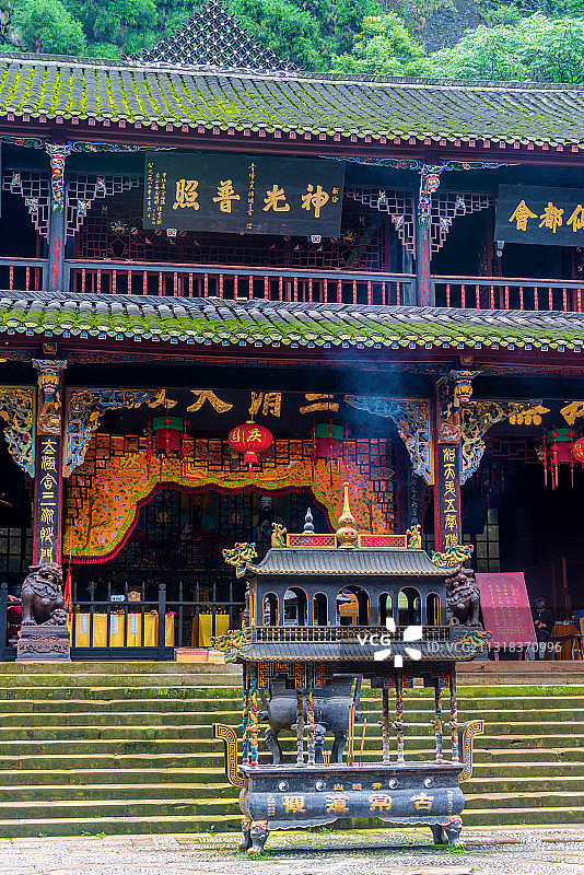 中国四川成都青城山天师洞古常道观图片素材
