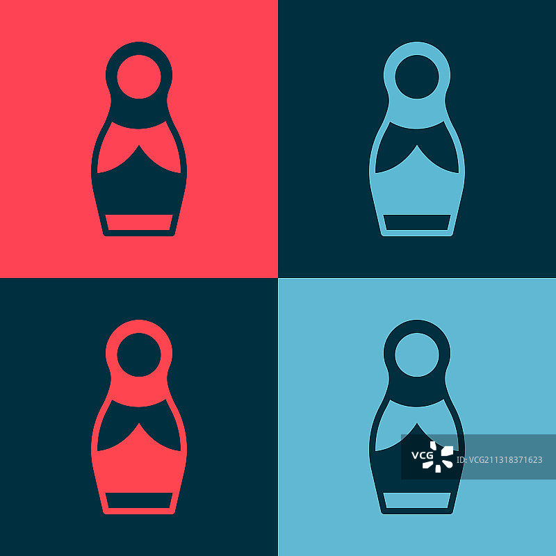 波普艺术风格俄罗斯套娃图标图片素材