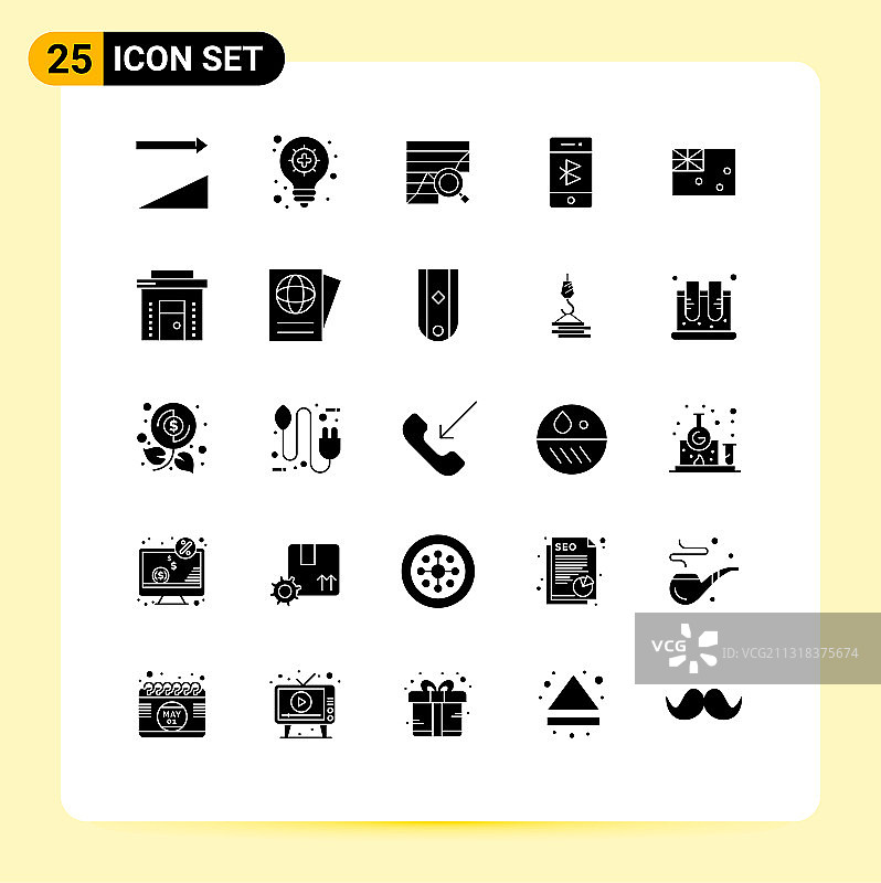 25个澳大利亚主题实心图标图片素材